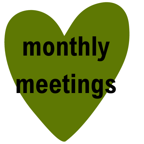 monthly meetings written on a heart